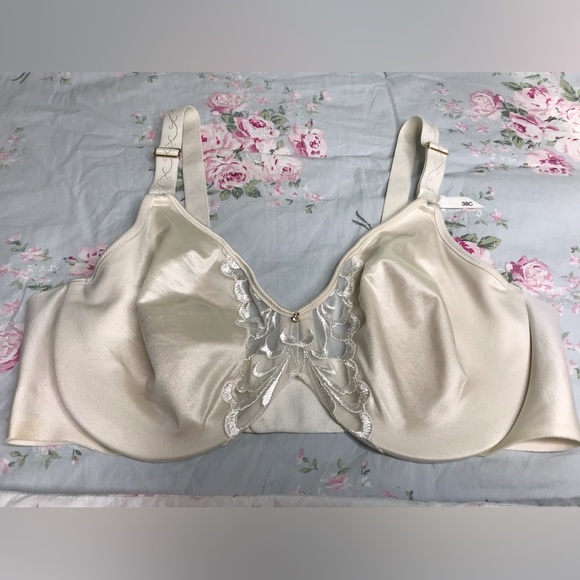 Lilyette 38C By Bali Magnificent Beauty Embellished Minimizer Underwire Bra 0481 - Picture 2 of 6